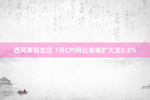 西风萝莉恋足 7月CPI同比涨幅扩大至0.5%