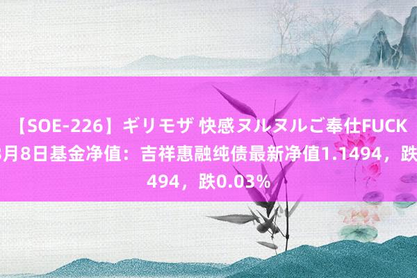 【SOE-226】ギリモザ 快感ヌルヌルご奉仕FUCK Ami 8月8日基金净值：吉祥惠融纯债最新净值1.1494，跌0.03%