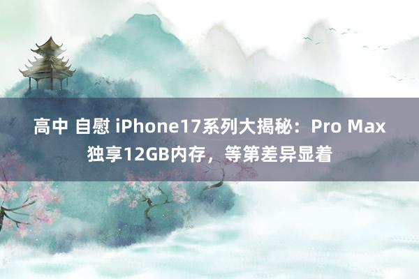 高中 自慰 iPhone17系列大揭秘：Pro Max独享12GB内存，等第差异显着