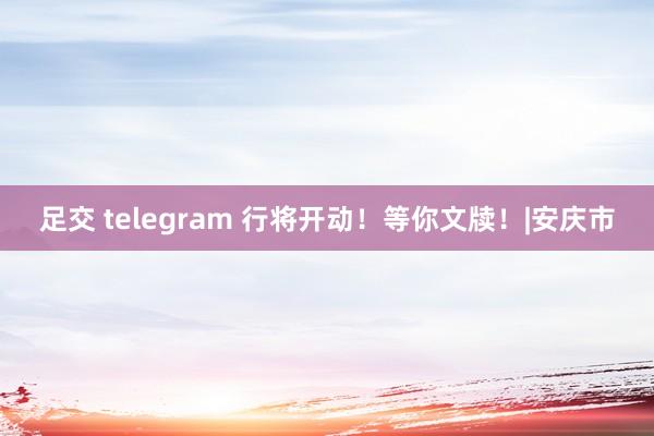 足交 telegram 行将开动！等你文牍！|安庆市