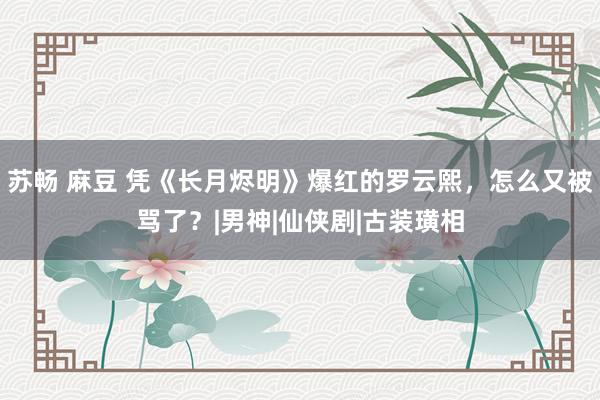 苏畅 麻豆 凭《长月烬明》爆红的罗云熙，怎么又被骂了？|男神|仙侠剧|古装璜相